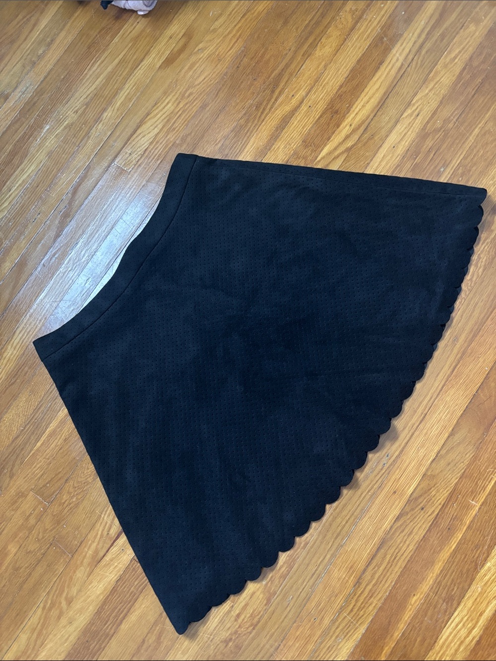 Club Monaco suede scalloped mini skirt